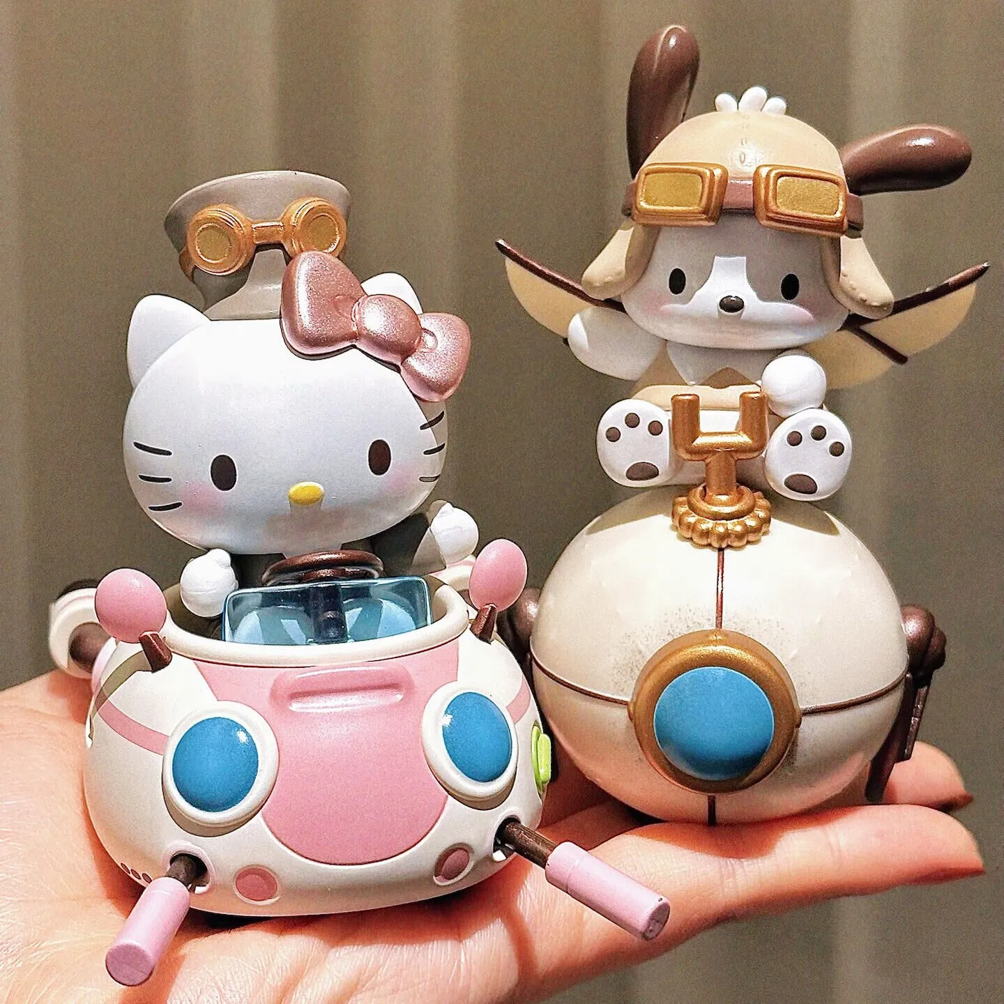 Sanrio Characters Blind Box Steampunk Series HelloKitty Pochacco Pom Pom Purin Kuromi Melody Toy Mystery Box Christmas Gift