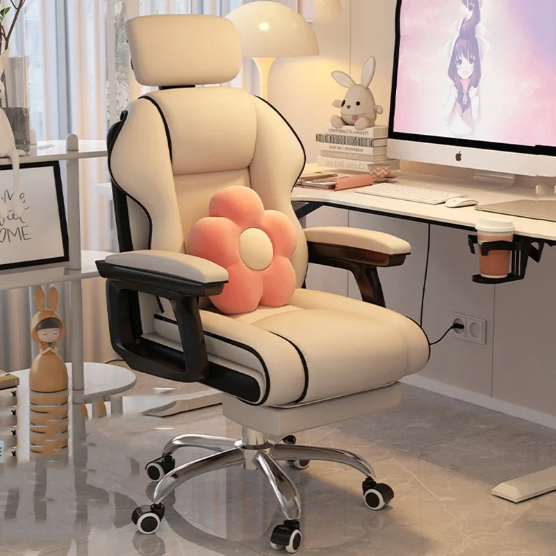 Girl Computer Office Chair White Cute Comfortable Swivel Office Chair Ergonomics Study Cadeiras De Escritorio Home Furniture