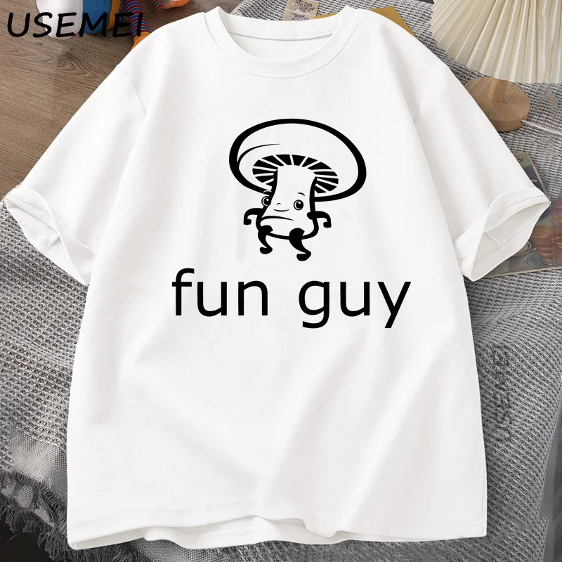 Fun Guy Funny T Shirt Screenprinted Mushroom Humor Tee Gifts for Guys Gifts for Men Funny Mushroom Tee Funguy T-Shirt Fungi Pun