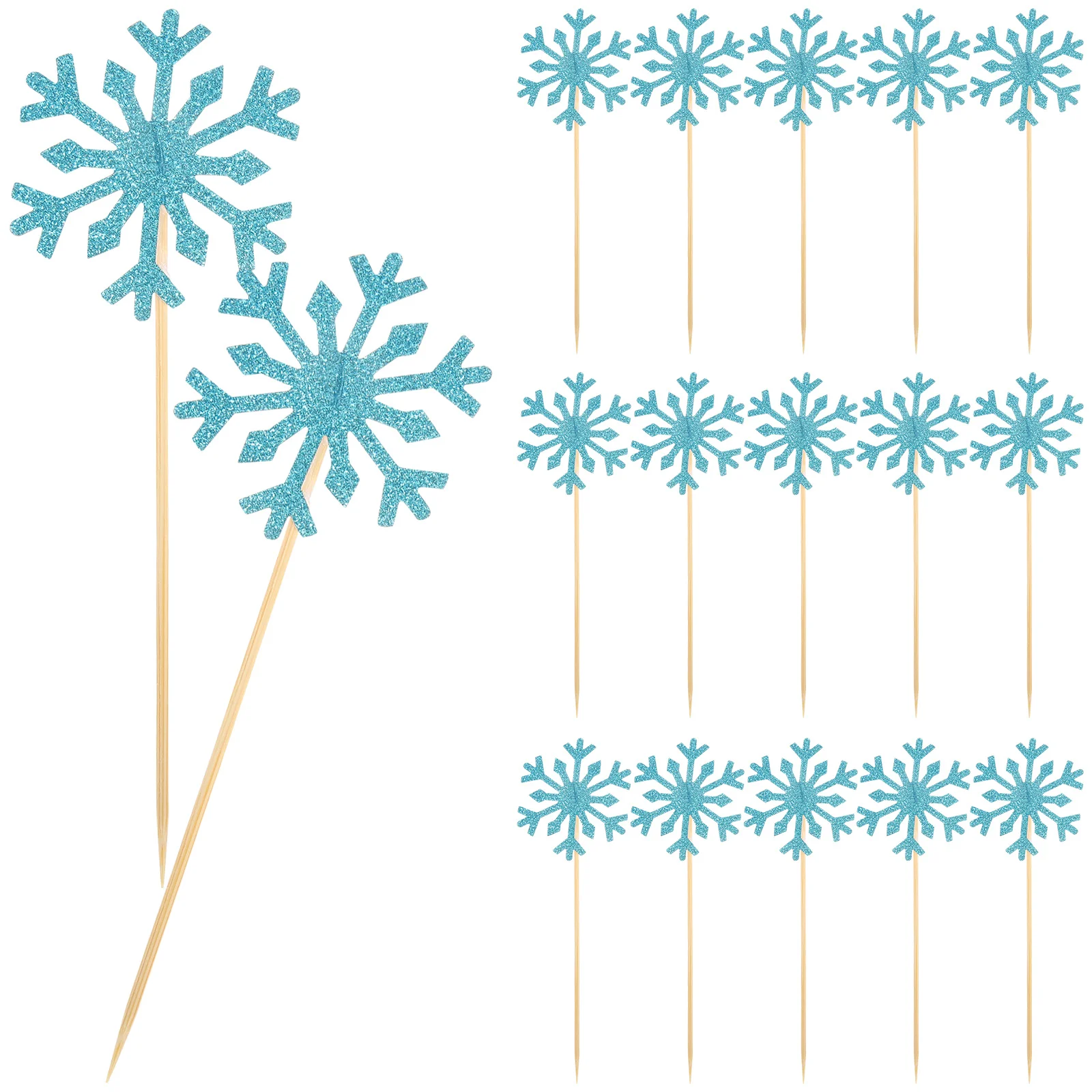 

100Pcs Cake Decoration Picks Snowflake Cupcake Toppers Birthday Party Dessert Ornaments Supplies Cupcake Toppers