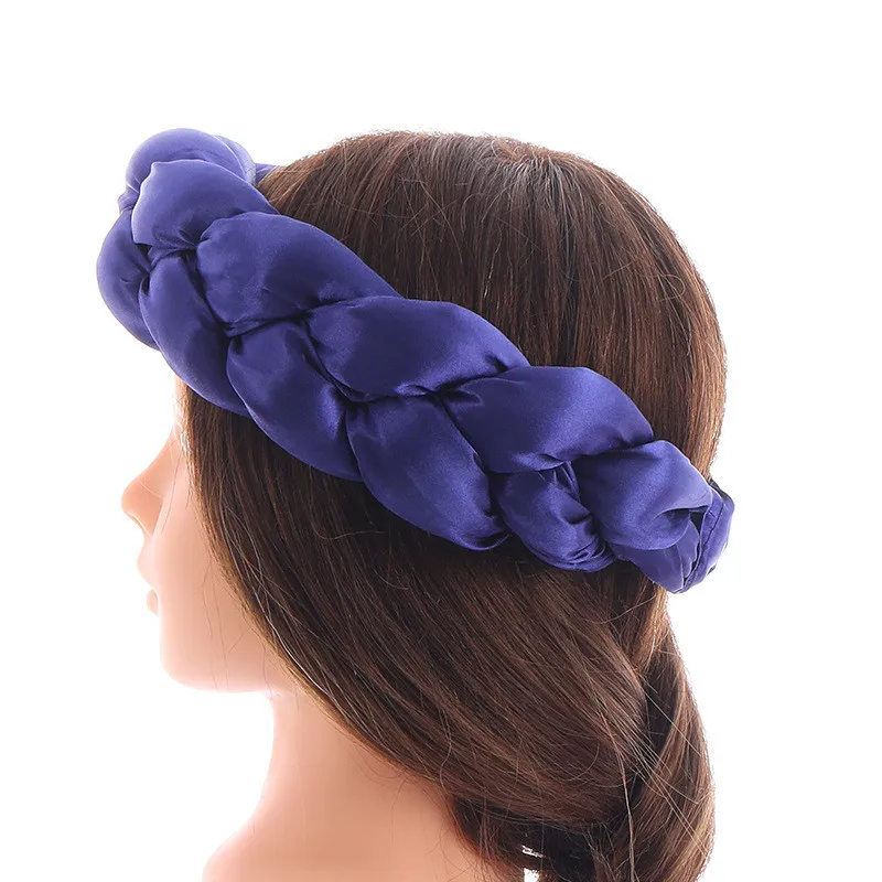 Attractive Satin Twist Braids Hair Tie Headbands For Women Hair Accessories Elastic Hair bands Ladies Turban Bandage Headwear