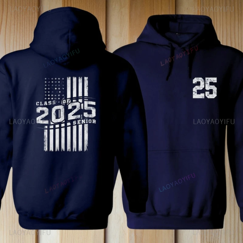 Class of 2025 Hoodie for Rising Senior Woman Man Sweatshirt for Incoming 12th Grade Student Retro Autumn and Winter Hoodie