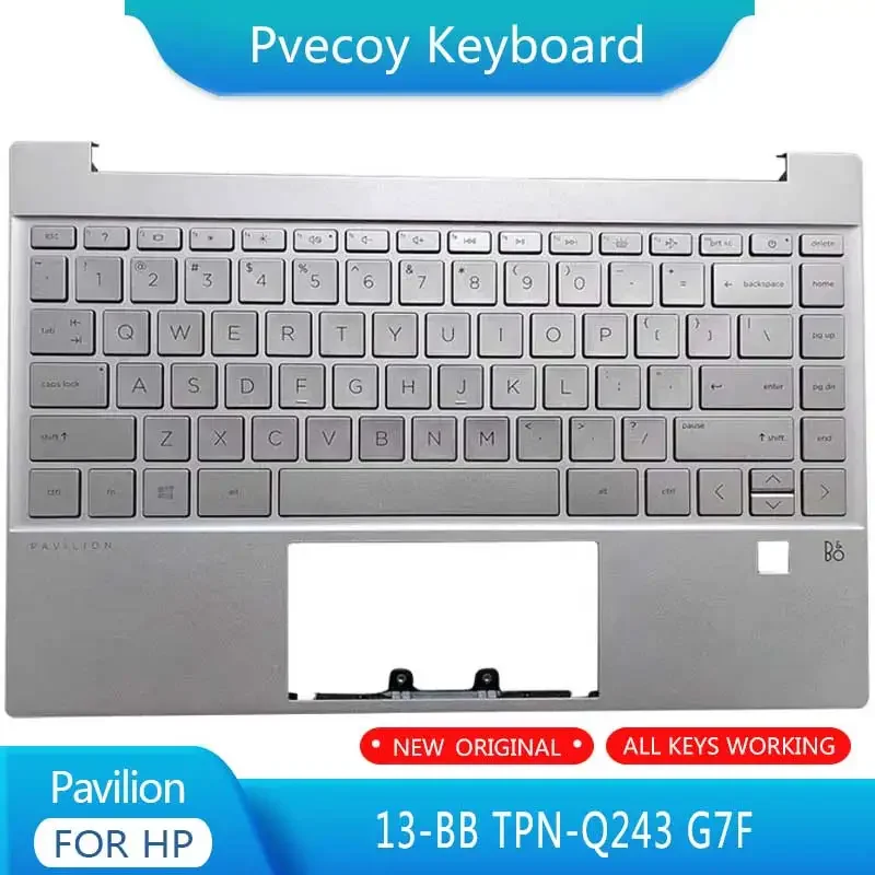 New For HP Pavilion 13-BB TPN-Q243 G7F Laptop Palmrest Case Keyboard US English Version Upper Cover