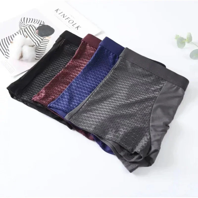4Pcs Bamboo wear Bamboo Boxer Short Men Microfiber Boxer Briefs Underwear Compression Stretch