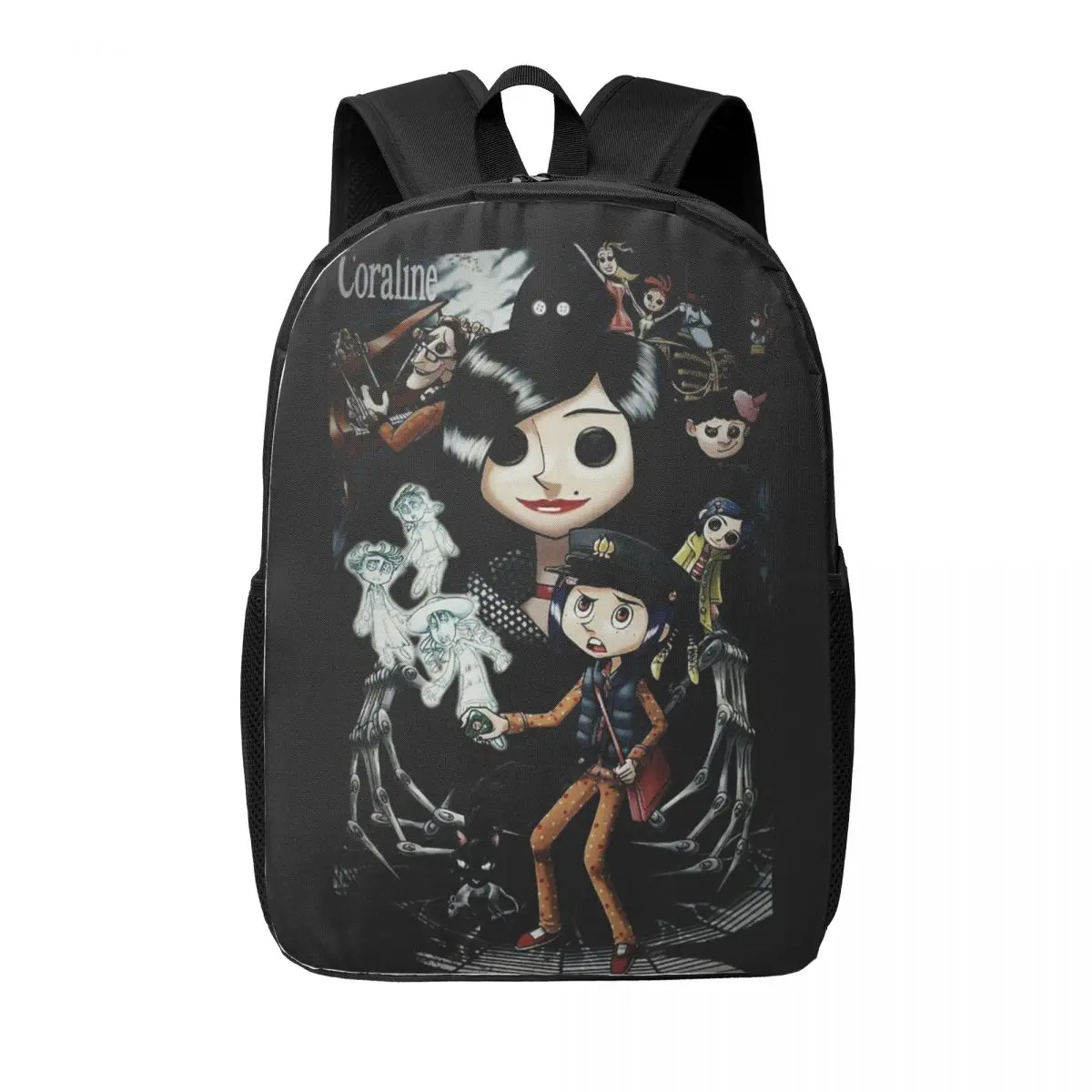 

Custom Coraline & The Secret Door Movie Film Figure Backpack for Women Men School College Student Bookbag 15 Inch Laptop Bags