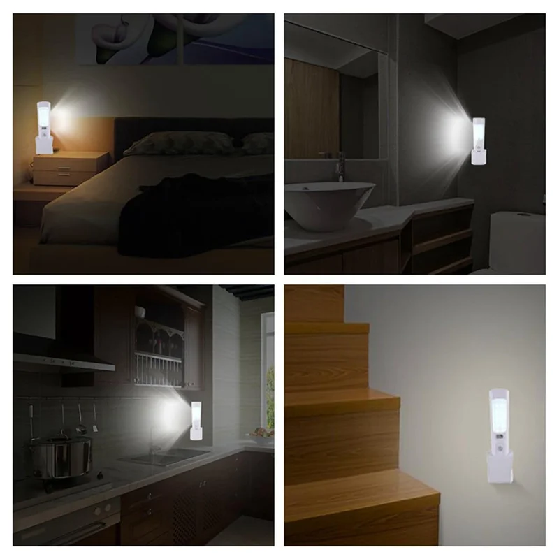 A23F-4 In 1 Motion Sensor Wall Light, Power Off LED Night Light Flashlight, Rechargeable Emergency Flashlight EU Plug