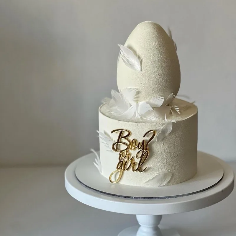 Entzückender Süßer Wochenend-Acryl-Kuchenaufsatz mit „Oh Baby“-Design für Babyparty, Geschlechtsoffenbarungsparty, Deko-Set – Detail 6