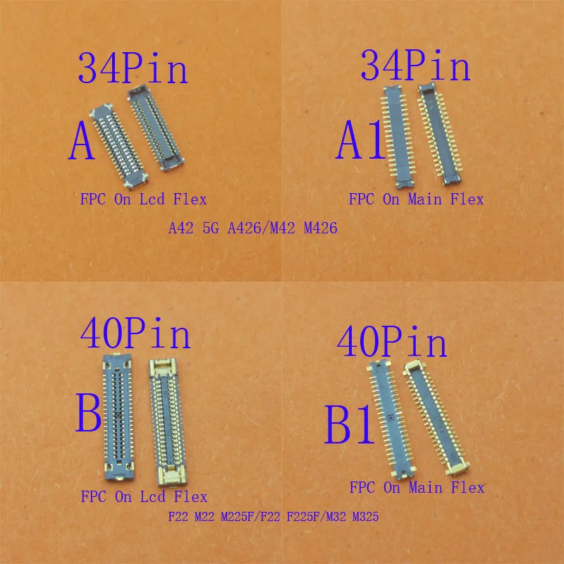 2-20Pcs Charging Lcd Display FPC Connector Usb Plug For Samsung Galaxy M32 M325 A42 A426 M42 M426 F22 M22 M225 F225 34 40 78 Pin
