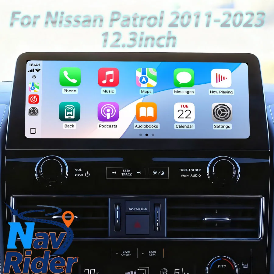 12.3inch Screen Android Multimedia Video Player For Nissan Patrol 2011-2023 Stereo GPS CarPlay Car Radio Navi 4G WiFi Head Unit