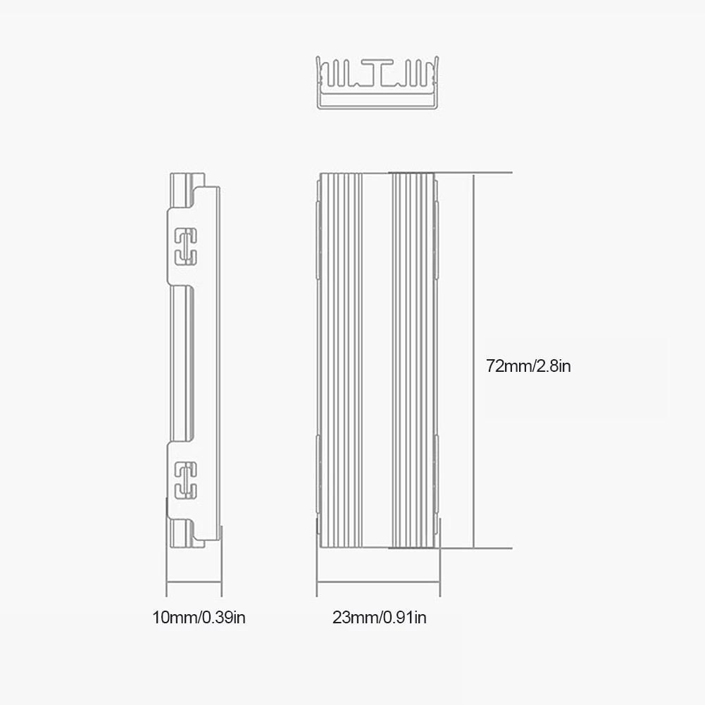 PC Efficient Radiator Aluminum Alloy M.2 SSD Cooling Heatsink M2 NVME 2280 Solid State Drive Radiator for NVME M.2 2280 SSD