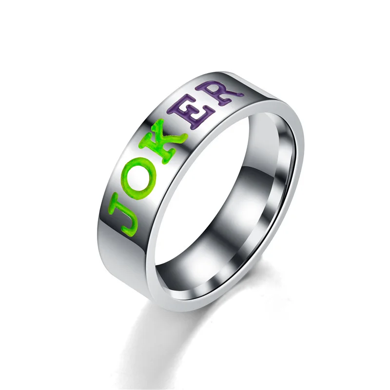 Vendita calda 6mm anelli di barretta in acciaio inossidabile JOKER HARLEYCouple Ring anelli di moda semplici per donna uomo regalo per gioielli da