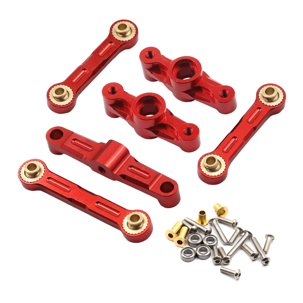 Metal Crank Steering Arm with Bridge Steering Assembly Set for Tamiya TT02 TT-02 TT02D 1/10 RC Car Upgrade Parts Accessories