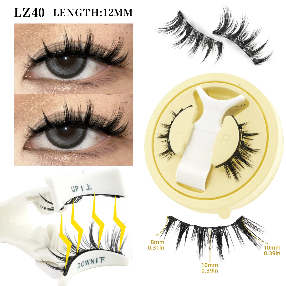 1Pair Natural Soft 3D Magnetic Lashes Kit Magnet Band Winged Anime False Mink Eyelash Extension NO Glue Needed Makeup Tool