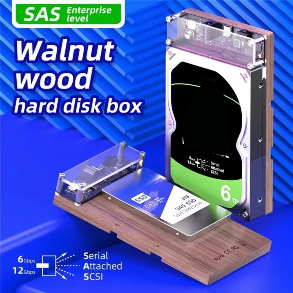 MAIWO 2.5/3.5 Inch SAS External Hard Drive Enclosure for 2.5/3.5