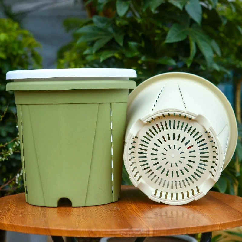 

Пластиковые горшки для растений для сада и балкона, для домашнего декора, с дренажными отверстиями, для контроля роста корней, дышащие