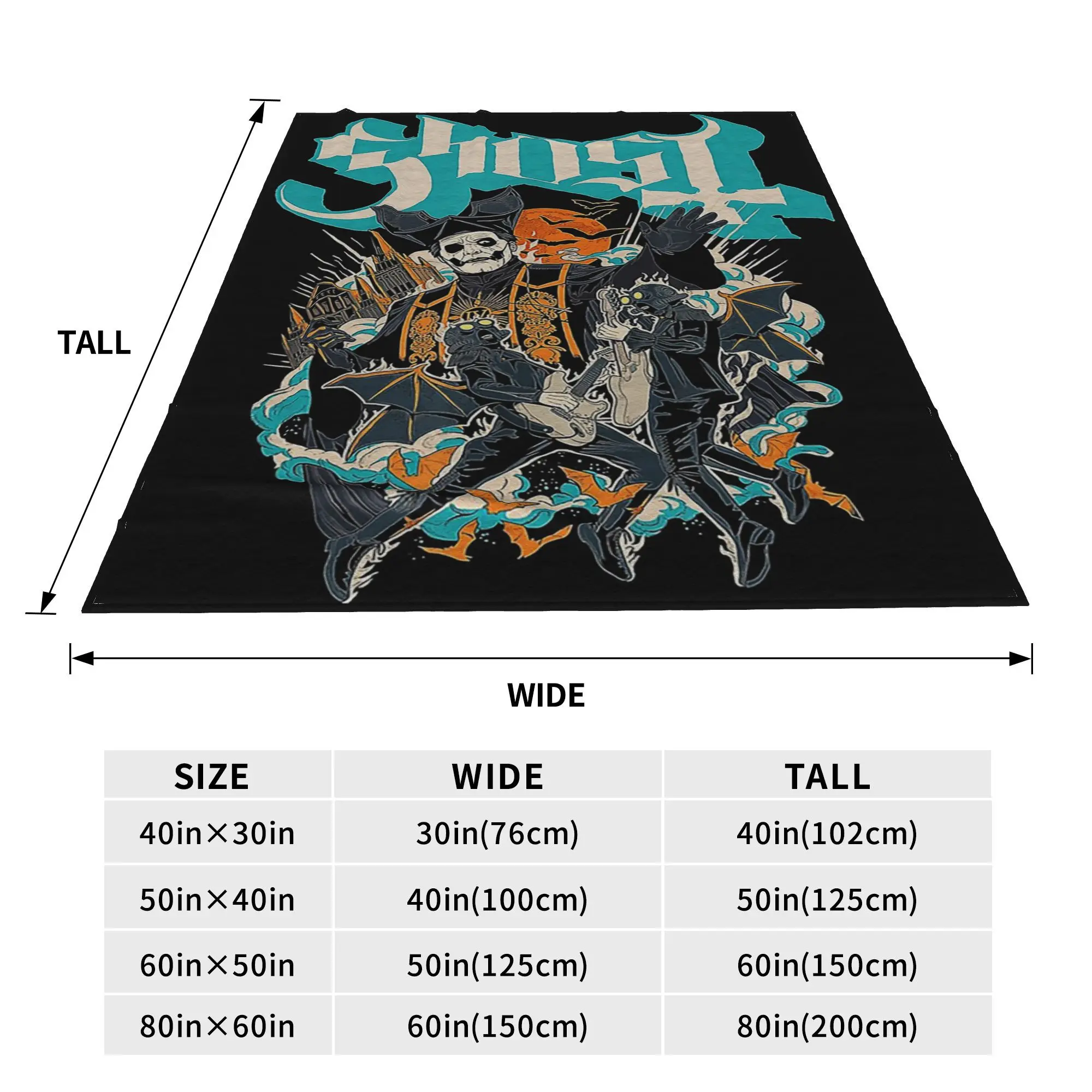Flannel Throw Blanket Swedish Rock Band Ghost Warm Plush Blankets Soft Bedspread for Bed Living room Home Picnic Sofa