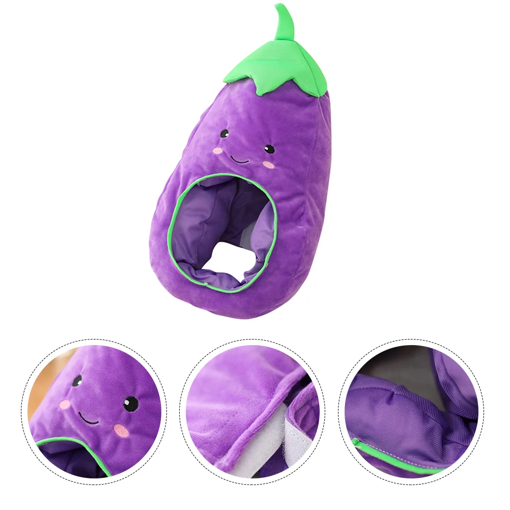 Novelty Animal Hats Eggplant Headgear Funny Costume Party Plush and Pp Cotton Child