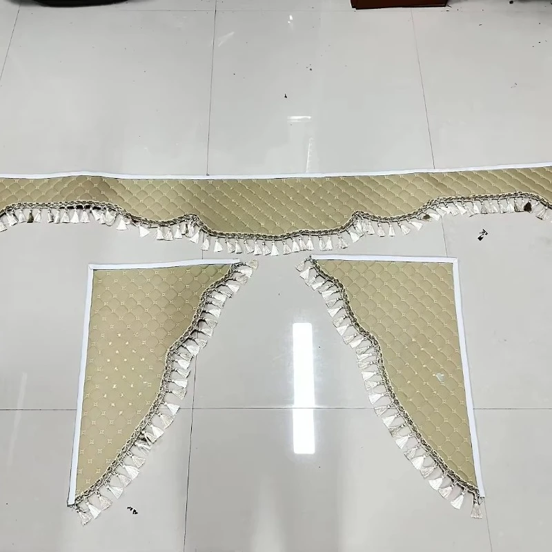 Truck Accessories Factory Direct Rownfur Luxury Interior Kits Model KC PVC 3 Pcs Full Set Curtains For DAF XF XG/HOWO/MAN view 5