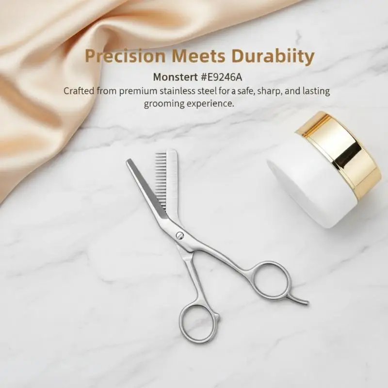 1pc New Stainless Steel Eyebrow Scissors With Comb Precision Shaping & Grooming Facial Hair Grooming Tool Perfect Face Care Tool