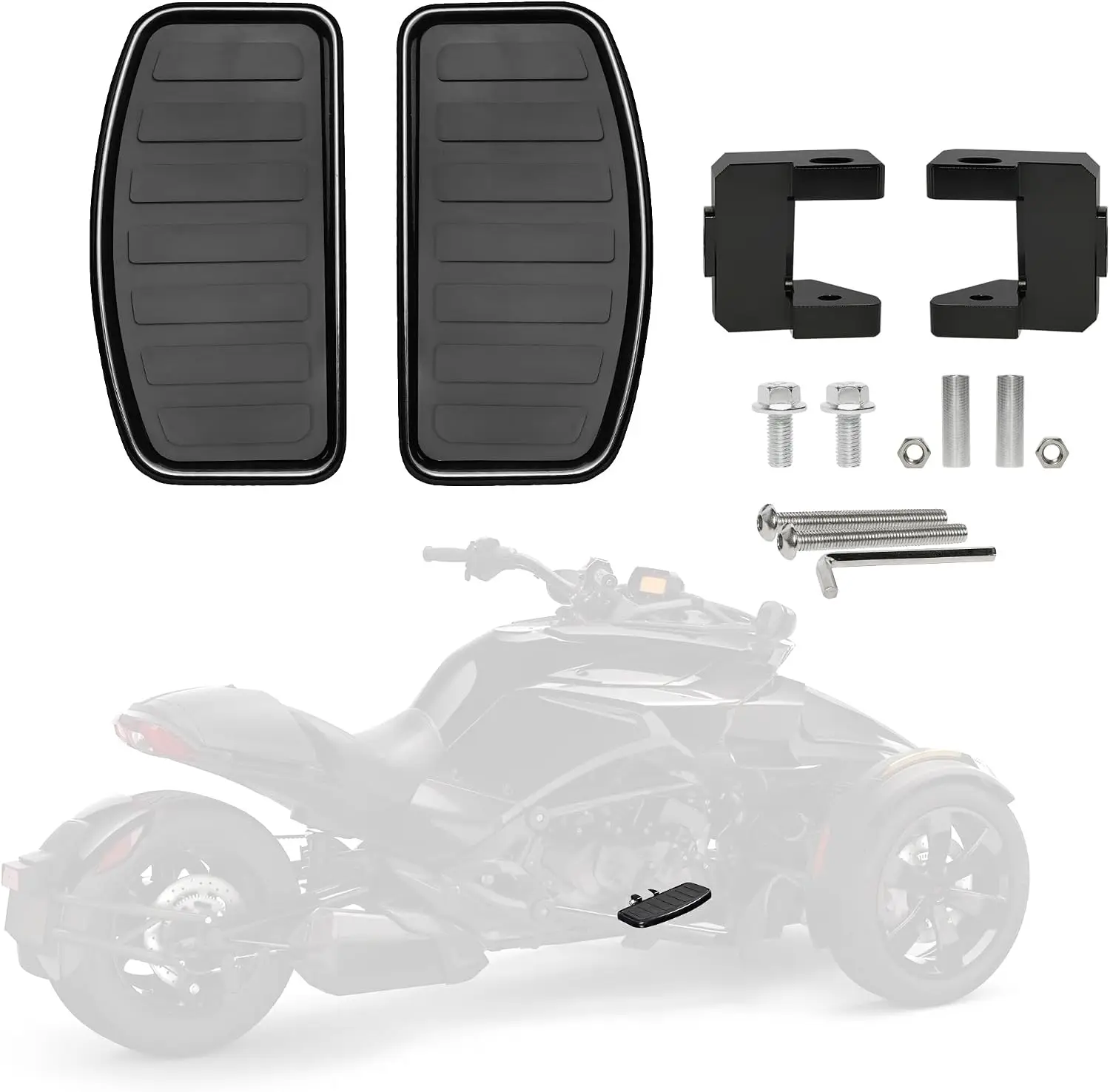 Driver Floorboards for Can-Am Spyder F3/F3-S/F3-T 2015-2025, Wide Rider Foot Rest, Horizontal Ribs