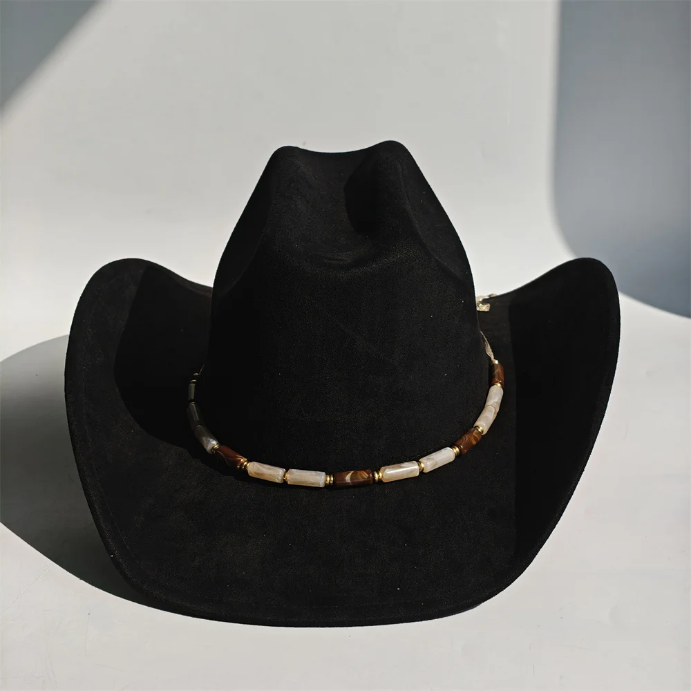 جديد كبير حافة راعية البقر كاوبوي نباتي الجلد المدبوغ قبعة ورأى قبعة فيدورا للنساء الرجال الكلاسيكية والعصرية كل مباراة قبعة سمبريرو vaquero #4