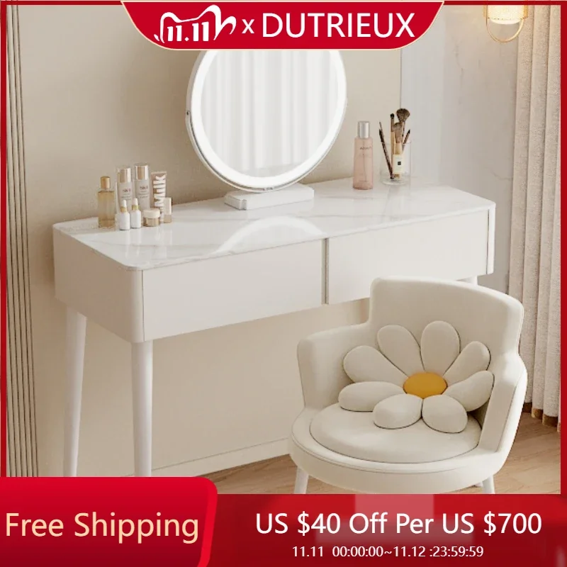 

Minimal Vanity Dressing Table Design Wood Modern Storage Dressing Table White Mirror Penteadeiras De Maquiagem Bedroom Furniture