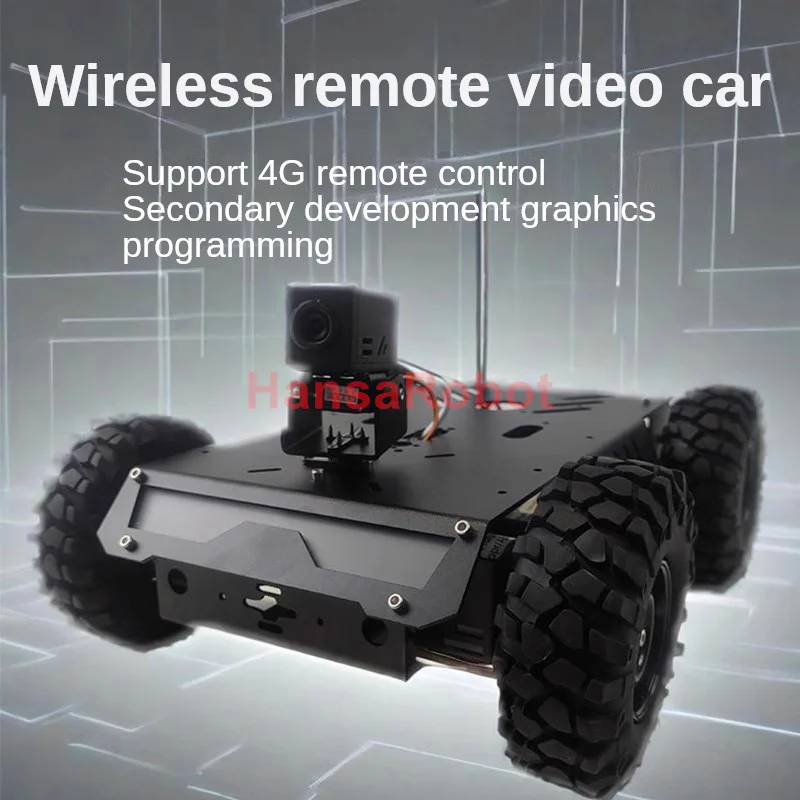 4G Wireless WiFi App RC Smart Video 4WD Robot Car Kit Off Road Obstacle Avoidance Car Mixly Graphical Program Unassembled
