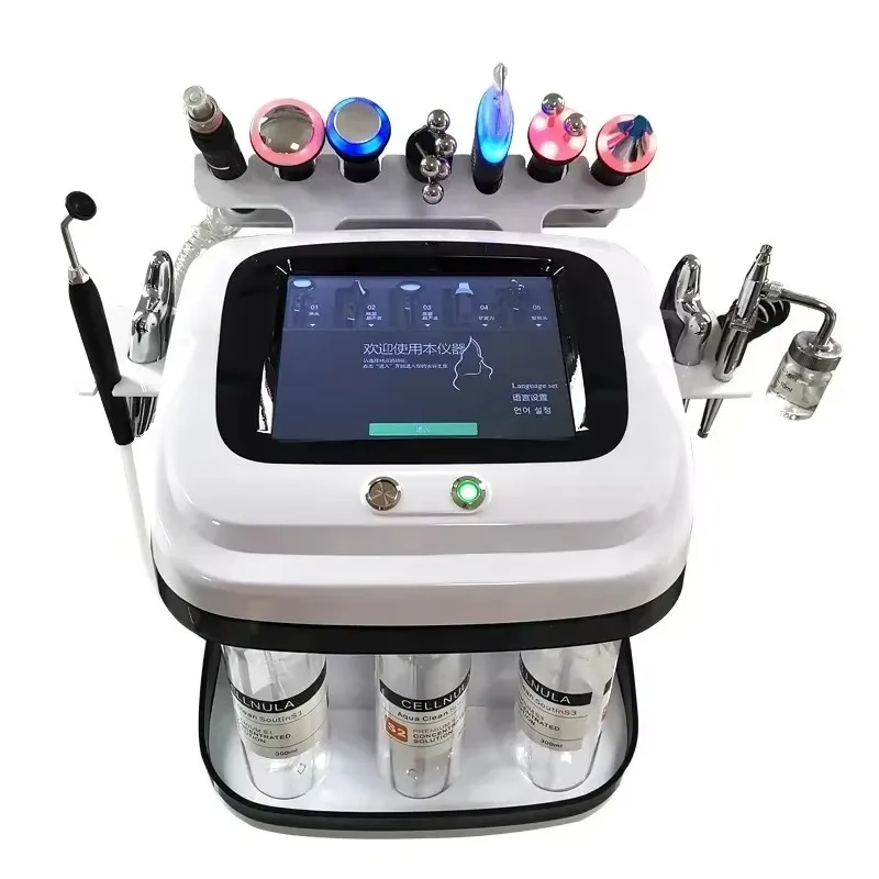 10 In 1 Dermabrasion facial Machine H2o2 Aqua Peeling Lift Skin Bubble Moisturizer Oxygen Machine