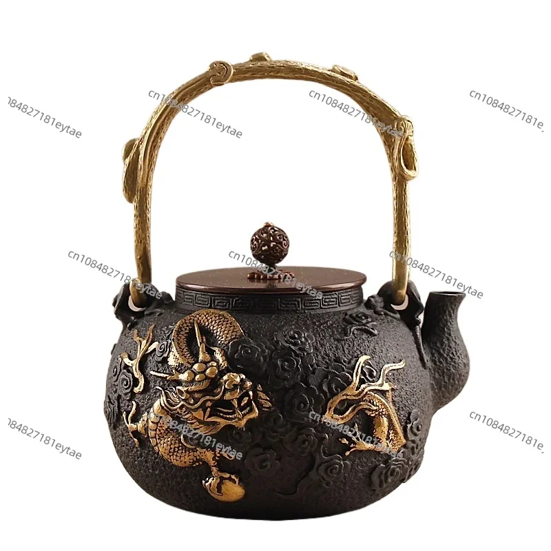 Authentic Uncoated Cast Iron Kettle Traditional Household Pig Iron Pot for Kungfu Tea Set Kitchen Boiling Gift