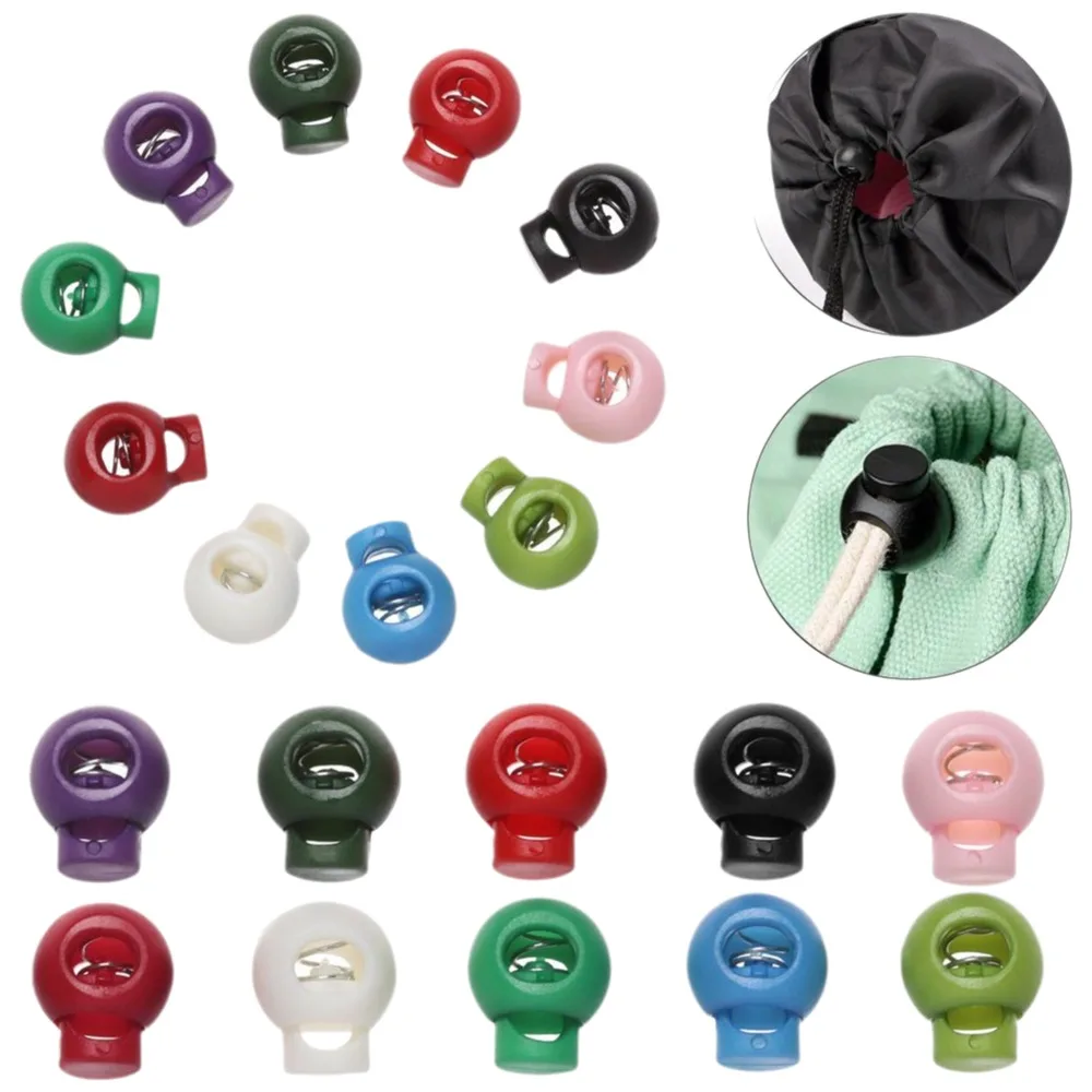 

20pcs High Quality 6mm Hole Sportswear Accessories Toggle Clip Apparel Shoelace Cord Lock Bean Plastic Stopper