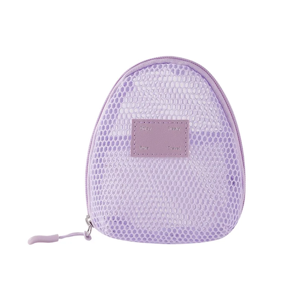 Casual Nylon Cosmetic Bag With Zipper Hand-held Mesh Makeup Bags Multipurpose Mesh Toiletry Wash Bags Travel
