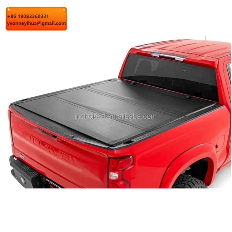 Waterproof Aluminum 4x4 Hard Folding Four Fold Trunk Bed Cover Tonneau Cover For Pickup Truck For Ford Ranger F150 5.5ft 6.5ft