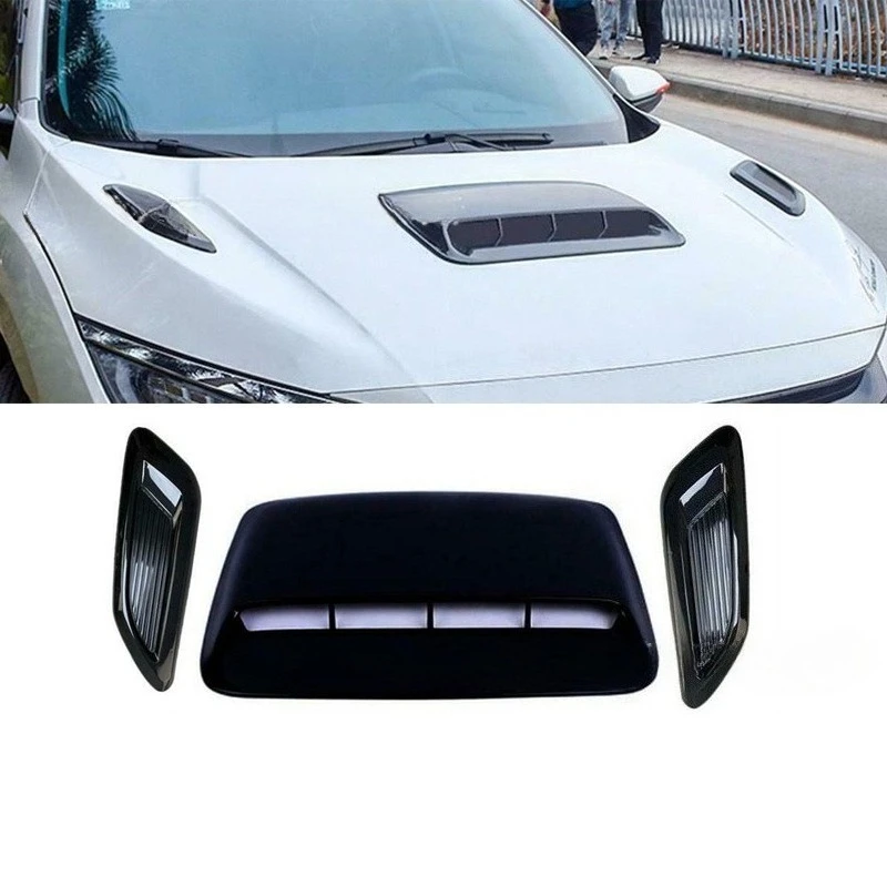 

For Universal Vehicles Car Hood Fake Air Vents Engine Bonnet Decorative Cover Simulation Air Outlet Exterior Mod Accessories