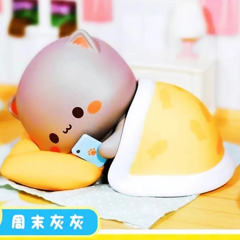 

Натуральная персиковая кошка, четвертая круглая любовь, как персик, серия, слепая коробка, модная ручная работа, милый кот, женская кукла, украшение, подарок на день рождения, милый