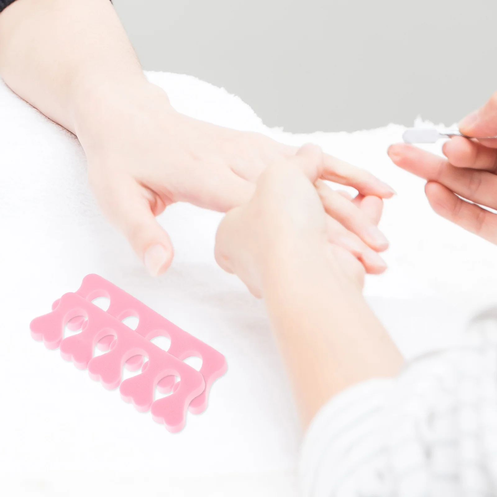

40pcs Nail Finger Toe Separators Pink Eva Foam Pedicure Manicure Tools Durable Foam Toe Spacers For Nail Polish Drying