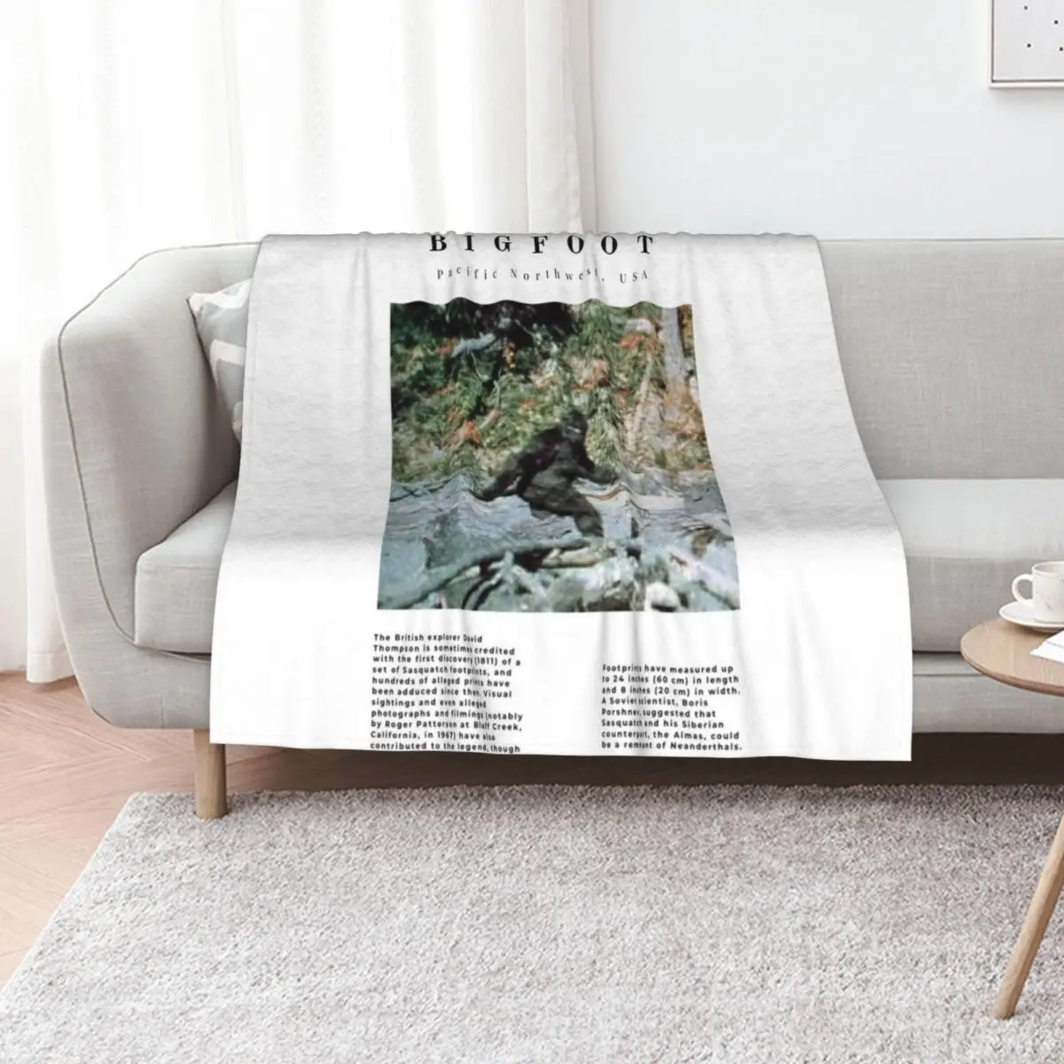 Minimalist Cryptids: Bigfoot Throw Blanket Shaggy Large Sofas Luxury St Sofa Quilt Cute Blankets