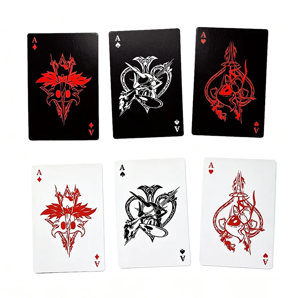 54-Card “Hollow Knight” Deck: Luxurious black-and-white board game cards, perfect for magic tricks, strategy games, and gifts