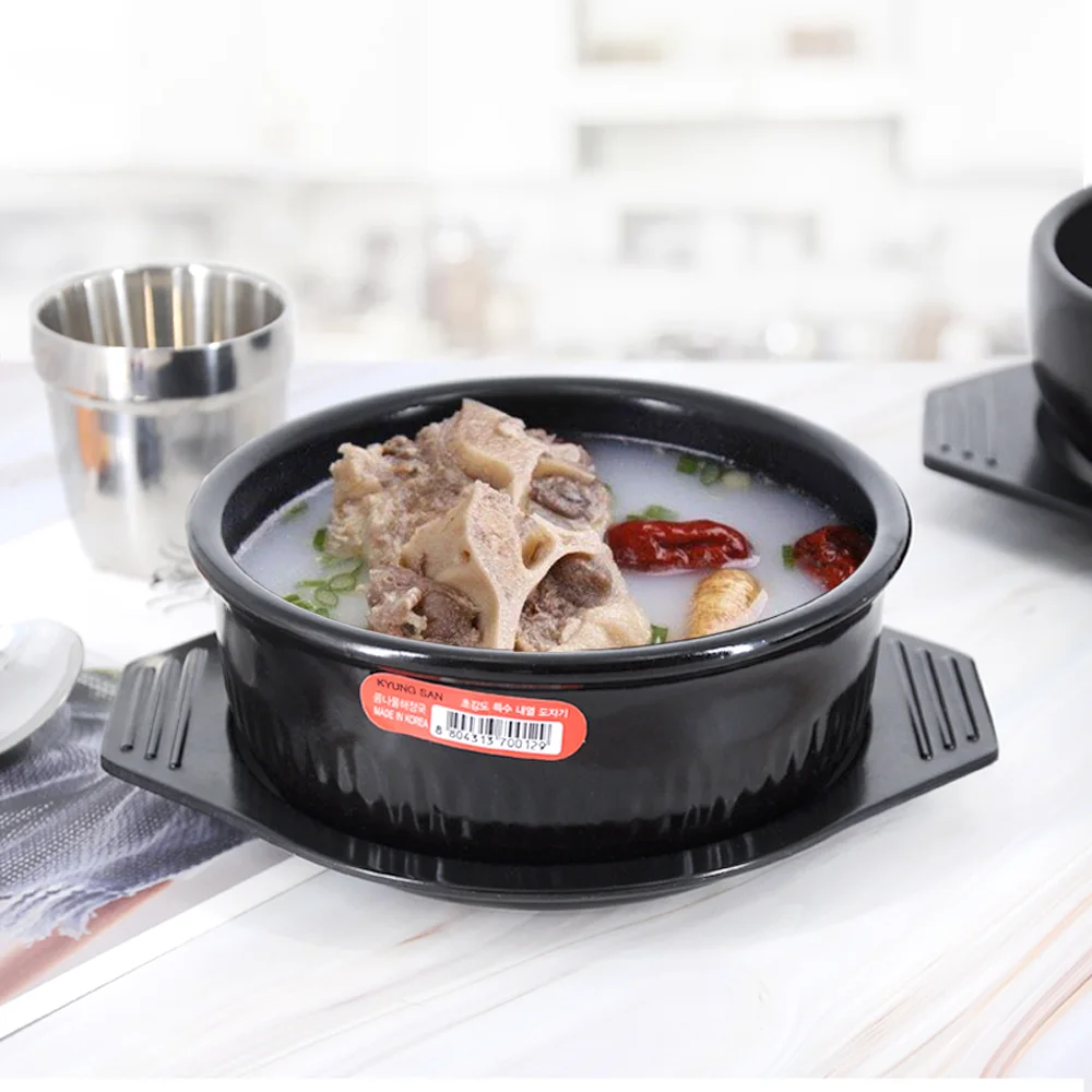 NEW Classic Korean stone pot Cuisine Sets Dolsot Stone Bowl Pot for Bibimbap Ceramic Soup Ramen Bowls Oxtail Soup Pot