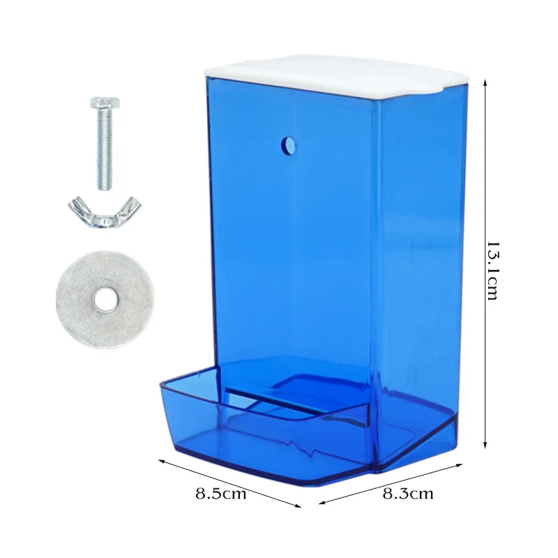 Hard Bird Food Container Screw Mount Bird Feeder Visible Anti-spill Parrot Cockatiel Birdcage Feeding Box