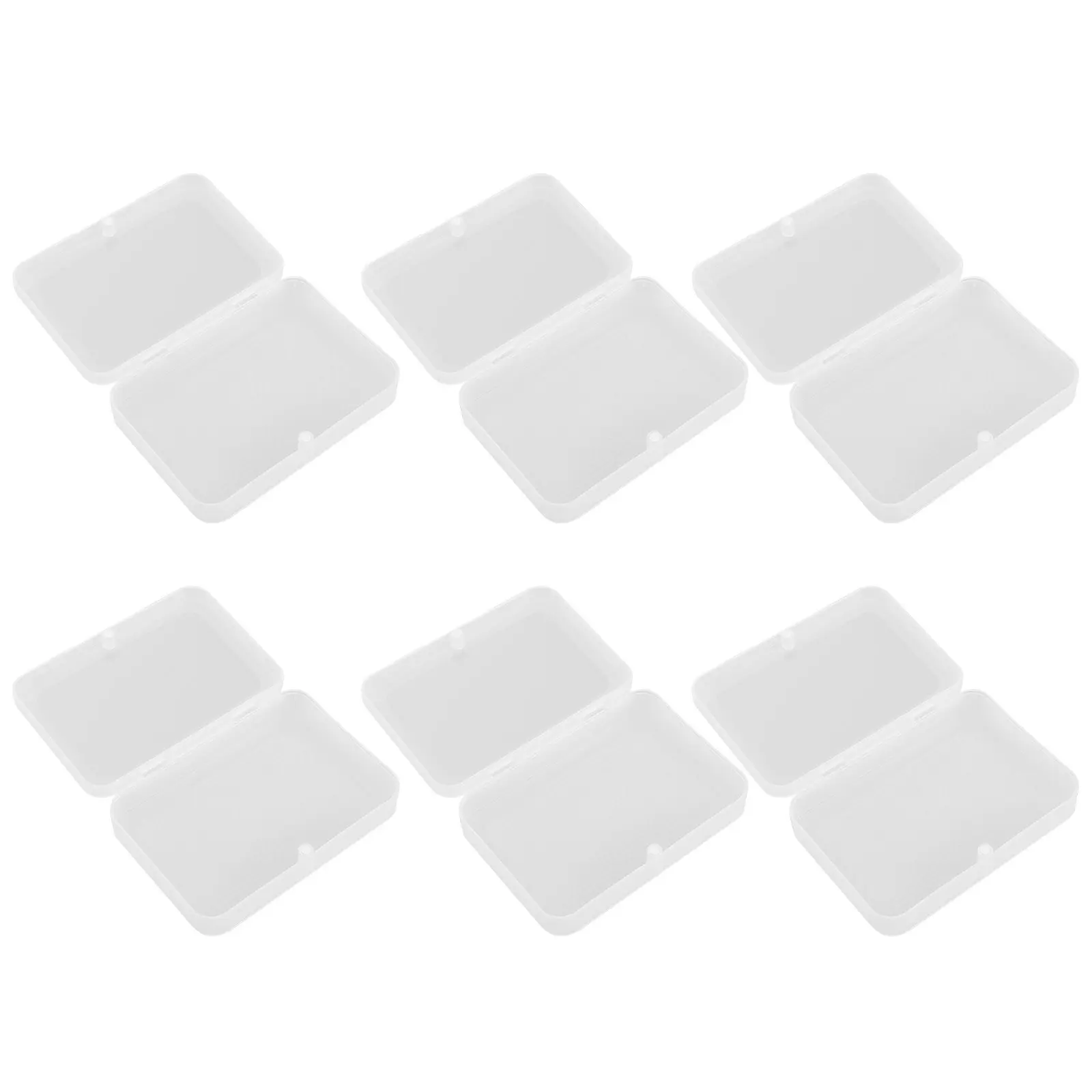 

6Pcs Clear Rectangular Plastic Poker Cards Storage Boxes Premium Wear Resistant Easy Carry Compact Design for Playing Cards