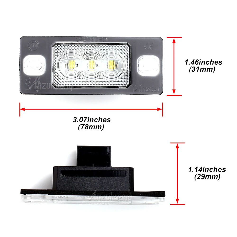 LED Number License Plate Lights Holder Lamp For VW Touareg 03-10 Tiguan 07-13 Golf 5 Passat B5.5 5D touring Porsche Ceyenne