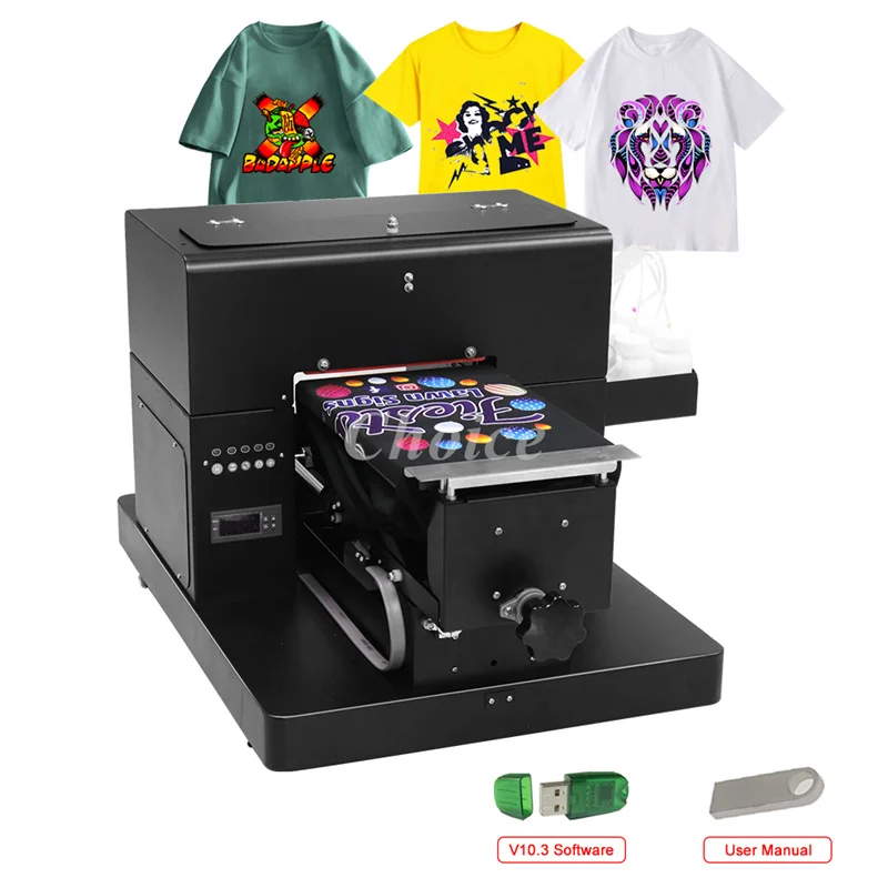 

A4 Automatic Digital T Shirt Logo Printing Machine Digital 6 Colors Printer Bag Inkjet DTG Printer Code Printing Machine