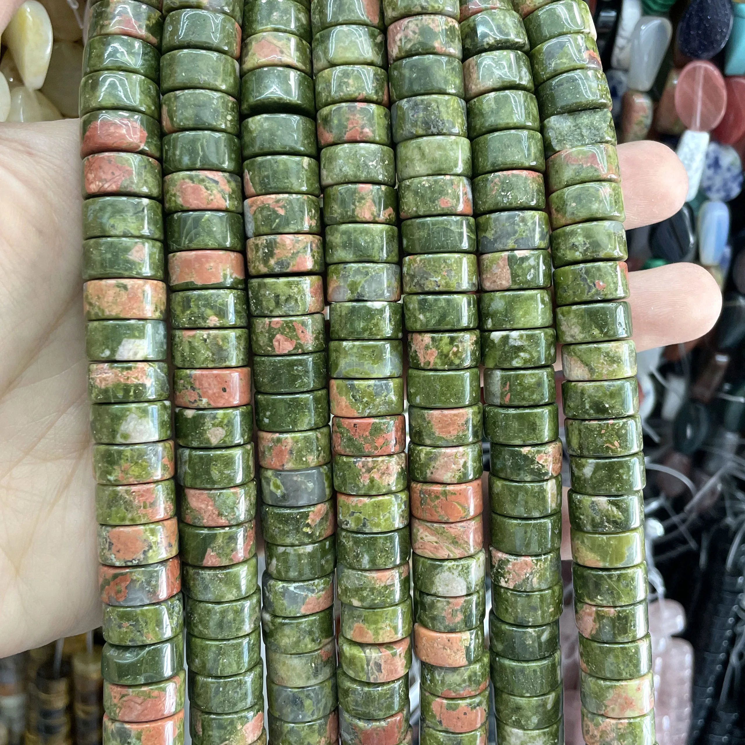 6X12MM Naturstein-Achate, Tigerauge, Quarz, Türkis, lose Spacer-Perlen für die Schmuckherstellung, DIY-Armbänder, Halsketten-Zubehör – Detail 16
