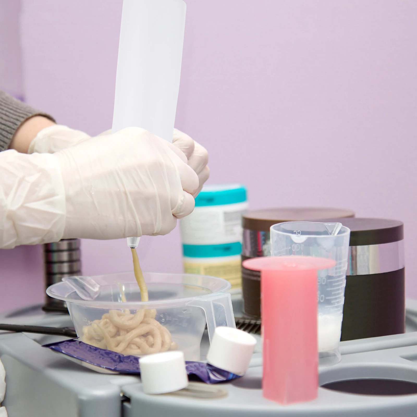 

20 Pcs Round Extrusion Bottle Refillable Squeeze Bottles Applicator Hair Dye Sub Pointed Mouth Spray Sauce