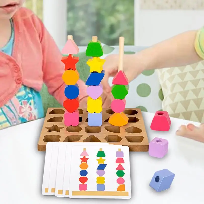 Juguetes apilables de clasificación para niños pequeños, bloques de reconocimiento de Color con formas, rompecabezas a juego, clasificador de formas de colores, juguetes sensoriales para niñas de 3 años