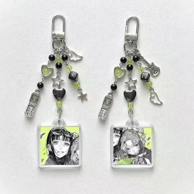 Tgswii Utilize Aya und Mitsuki passender Perlen-Schlüsselanhänger, handgefertigter Y2K-Schmuck