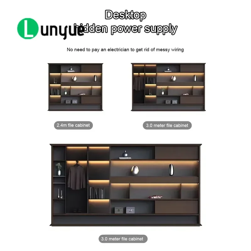 2.2M L Shaped LED Desk with Cable Management Modern Convertible Design Multifunctional Large Computer Table for Home Office