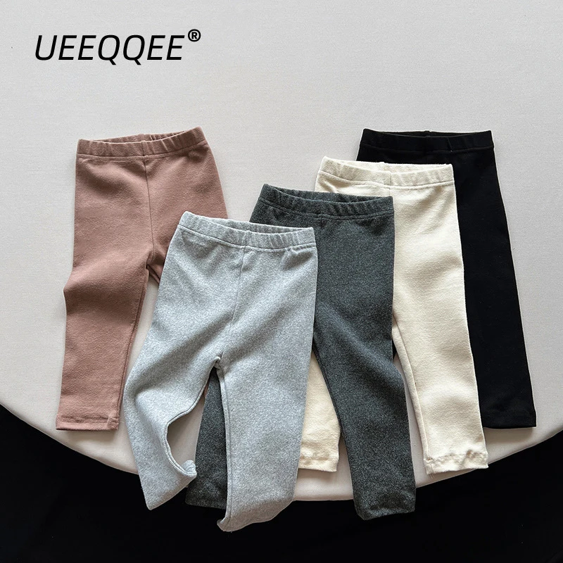 Spring Autumn Children Leggings 1-8Y Girls Cotton Daily Tights Pants Stretch  Trousers Korean Toddler Wear Kids Clothes 2024 New