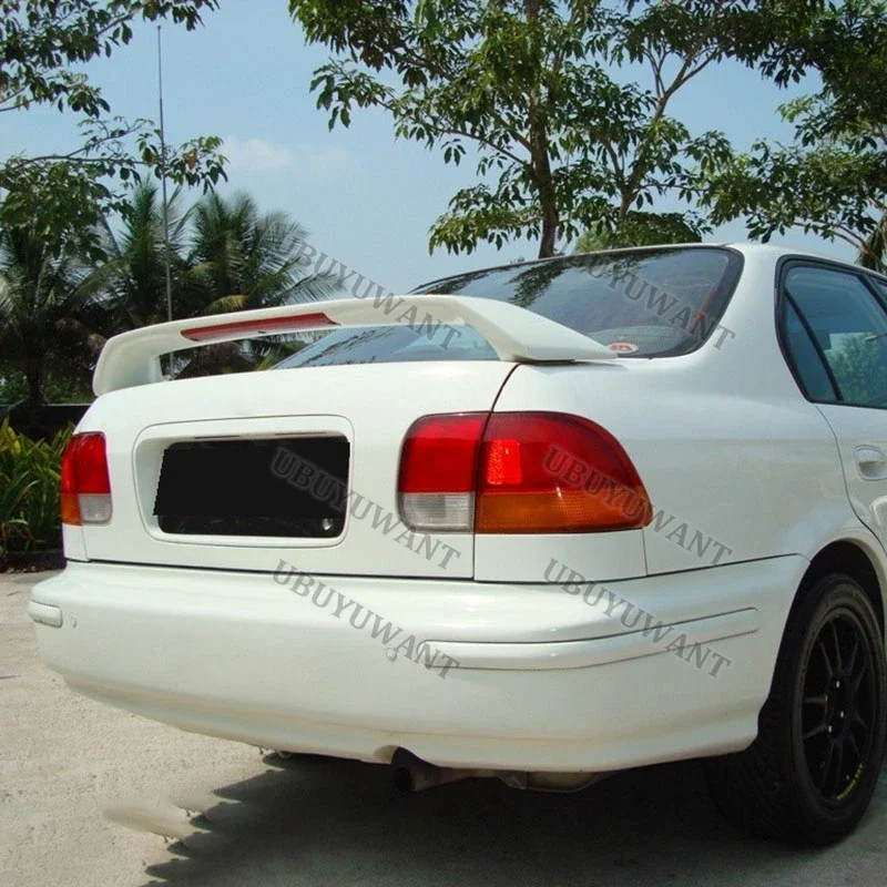 For Honda Civic EK3 W/LED Black Spoiler 1996 To 2000 ABS Plastic Performance trunk Highkick Trunk Spoiler Wing view 5