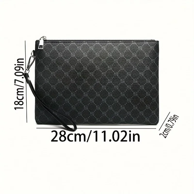Herren PU-Leder Business-Clutch Große Kapazität Handgelenktasche Multifunktionale Geldbörse Handaufbewahrungstasche – Detail 3